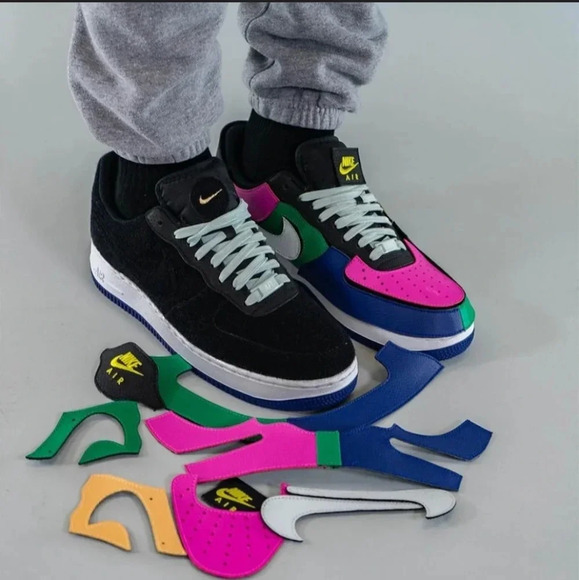 Nike Air Force 1/1 'Black Multi-Color' Mens 10 | Wmns 11.5 #DB2576 001 - Picture 11 of 13